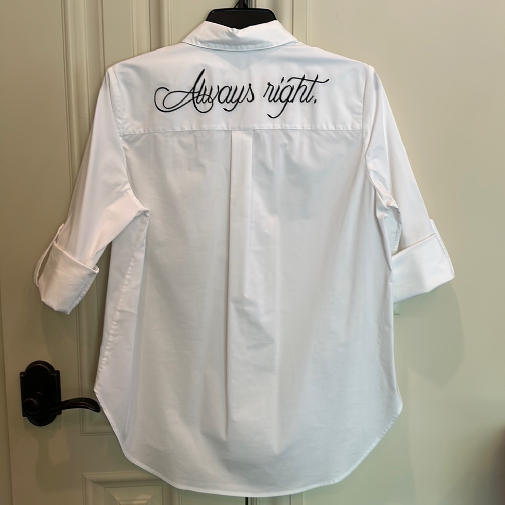ALICE OLIVIA Always Right white cotton blouse - size M